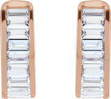 14K Gold Straight Baguette Lab-Grown Diamond Ear Cuff - Rose Gold - view 2