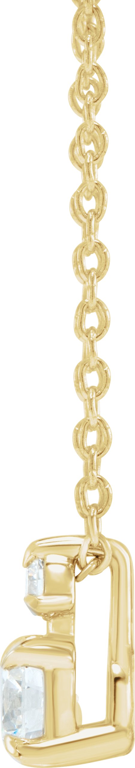 14K Gold Round Lab-Grown Diamond Accented Claw-Prong Necklace - Yellow Gold - view 2