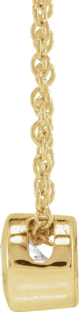 14K Gold Round Lab-Grown Diamond Bezel-Set Solitaire Necklace – 4-6.5mm Stones - Yellow Gold - view 2