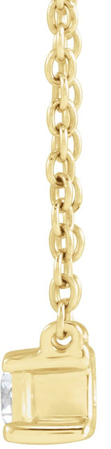 14K Gold Straight Baguette Lab-Grown Diamond Necklace - Yellow Gold - view 2