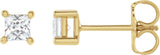14K Gold Square Lab-Grown Diamond Stud Earrings - Yellow Gold