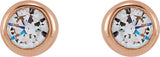 14K Gold Lab-Grown Diamond Round Bezel-Set Stud Earrings – 2.5-4mm Stones - Rose Gold - view 2