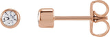 14K Gold Lab-Grown Diamond Round Bezel-Set Stud Earrings – 2.5-4mm Stones - Rose Gold