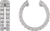 14K Gold Round Lab-Grown Diamond Negative Space Ear Cuff - White Gold