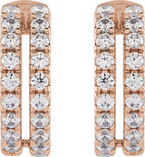 14K Gold Round Lab-Grown Diamond Negative Space Ear Cuff - Rose Gold - view 2