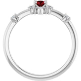 14K Gold Oval Natural Ruby Halo-Style Ring - White Gold - view 7