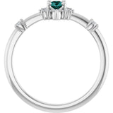 Platinum Oval Lab-Grown Alexandrite Halo-Style Ring - view 7
