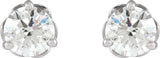 14K Gold Lab-Grown Diamond Round 3-Prong Infinity-Inspired Stud Earrings - White Gold - view 4