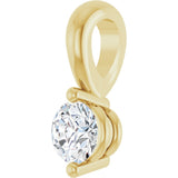 14K Gold Round Natural Diamond Solitaire Pendant – up to 1/10 CTW - Yellow Gold - view 5