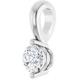Platinum Round Natural Diamond Solitaire Pendant – up to 1/10 CTW - view 5