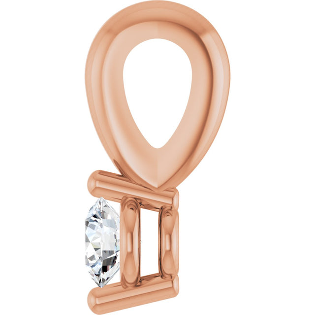 14K Gold Round Lab-Grown Diamond Solitaire Pendant – up to 1/10 CTW - Rose Gold - view 6