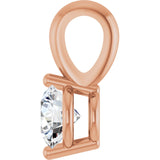 14K Gold Round Lab-Grown Diamond Solitaire Pendant – up to 1/10 CTW - Rose Gold - view 6