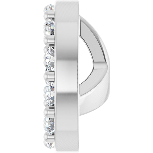 Platinum Natural Diamond Halo-Style Earring Jackets VI - view 6