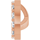 14K Gold Natural Diamond Halo-Style Earring Jackets XVIII - Rose Gold - view 6