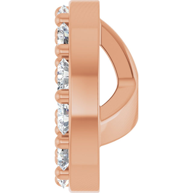 14K Gold Natural Diamond Halo-Style Earring Jackets XVIII - Rose Gold - view 6