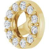 14K Gold Natural Diamond Halo-Style Earring Jackets XVIII - Yellow Gold - view 5