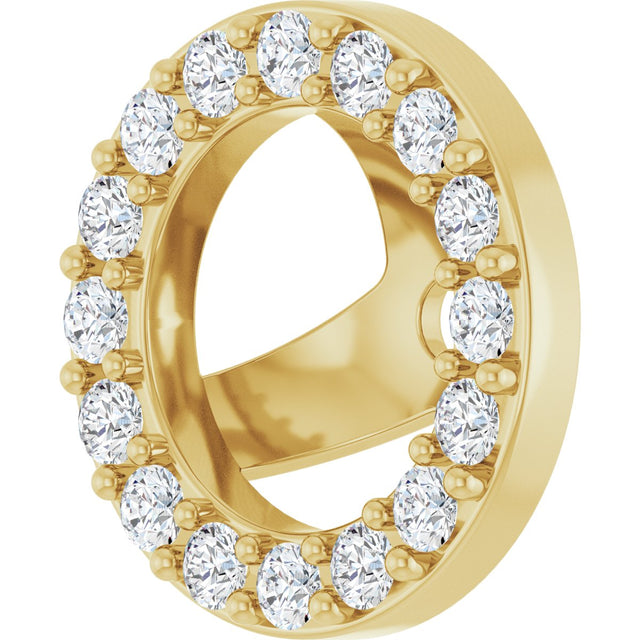 14K Gold Lab-Grown Diamond Halo-Style Earring Jackets IV - Yellow Gold - view 5