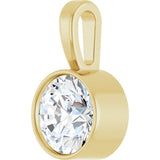 14K Gold Round Lab-Grown Diamond Bezel-Set Solitaire Necklace or Pendant - Yellow Gold - view 5