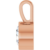 14K Gold Round Natural Diamond Bezel-Set Solitaire Necklace or Pendant – up to 0.06 CTW - Rose Gold - view 6