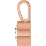 14K Gold Round Natural Diamond Bezel-Set Solitaire Necklace or Pendant – up to 0.06 CTW - Rose Gold - view 6