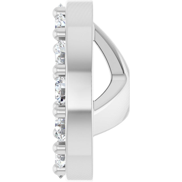 Platinum Natural Diamond Halo-Style Earring Jackets IX - view 6