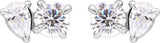 14K Gold Pear Lab-Grown Diamond Two-Stone Stud Earrings - White Gold - view 2