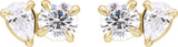 14K Gold Pear Lab-Grown Diamond Two-Stone Stud Earrings - Yellow Gold - view 2