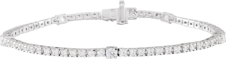 14K Gold Round Lab-Grown Diamond Line Bracelet – 1 3/4 CTW - White Gold