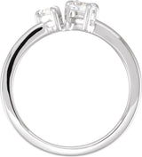14K Gold Pear Lab-Grown Diamond Two-Stone Ring – 5x3.5mm - White Gold - view 2