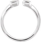 14K Gold Emerald Lab-Grown Diamond Two-Stone Ring – 5x3.5mm - White Gold - view 2
