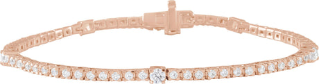 14K Gold Round Lab-Grown Diamond Line Bracelet – 1 3/4 CTW - Rose Gold