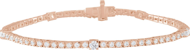 14K Gold Round Lab-Grown Diamond Line Bracelet – 1 3/4 CTW - Rose Gold
