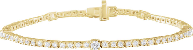 14K Gold Round Lab-Grown Diamond Line Bracelet – 1 3/4 CTW - Yellow Gold
