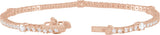 14K Gold Round Lab-Grown Diamond Line Bracelet – 1 3/4 CTW - Rose Gold - view 2