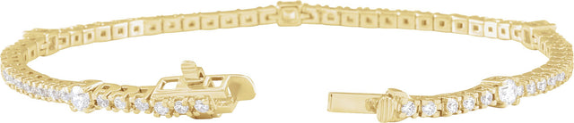 14K Gold Round Lab-Grown Diamond Line Bracelet – 1 3/4 CTW - Yellow Gold - view 2