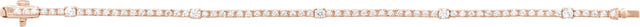 14K Gold Round Lab-Grown Diamond Line Bracelet – 1 3/4 CTW - Rose Gold - view 3