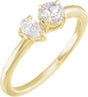 14K Gold Pear Lab-Grown Diamond Two-Stone Ring – 5x3.5mm - Yellow Gold