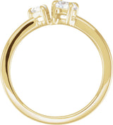 14K Gold Pear Lab-Grown Diamond Two-Stone Ring – 5x3.5mm - Yellow Gold - view 2