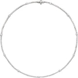 14K Gold Round Lab-Grown Diamond Line Necklace – 4 CTW - White Gold