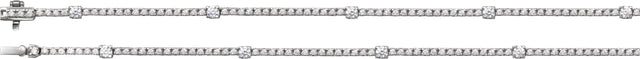 14K Gold Round Lab-Grown Diamond Line Necklace – 4 CTW - White Gold - view 3