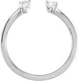 14K Gold Pear Lab-Grown Diamond Two-Stone Ring - White Gold - view 2
