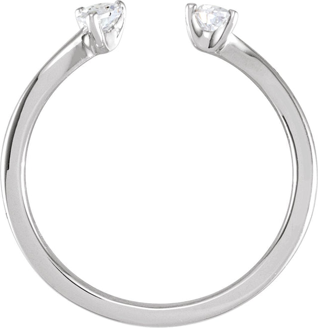 14K Gold Pear Lab-Grown Diamond Two-Stone Ring - White Gold - view 2