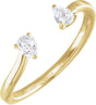 14K Gold Pear Lab-Grown Diamond Two-Stone Ring - Yellow Gold