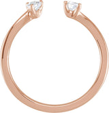 14K Gold Pear Lab-Grown Diamond Two-Stone Ring - Rose Gold - view 2