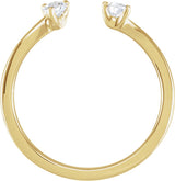 14K Gold Pear Lab-Grown Diamond Two-Stone Ring - Yellow Gold - view 2