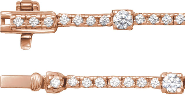14K Gold Round Lab-Grown Diamond Line Necklace – 4 CTW - Rose Gold - view 2