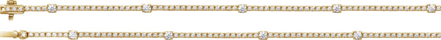 14K Gold Round Lab-Grown Diamond Line Necklace – 4 CTW - Yellow Gold - view 3