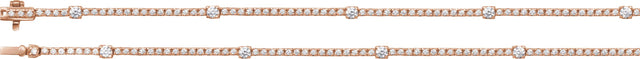 14K Gold Round Lab-Grown Diamond Line Necklace – 4 CTW - Rose Gold - view 3