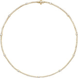 14K Gold Round Lab-Grown Diamond Line Necklace – 4 CTW - Yellow Gold