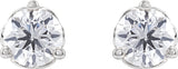 14K Gold Natural Diamond Round 3-Prong Scroll Stud Earrings – 3-4mm Stones - White Gold - view 4